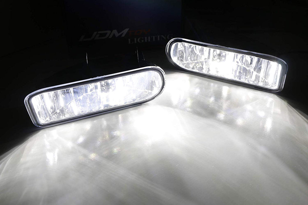 Clear Lens White LED FogLights w/Bracket For Chevy 1500 2500 3500 Suburban Tahoe