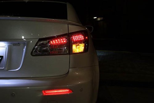 Red Lens LED Bumper Reflectors as LED taillight brake lights For Lexus Toyota