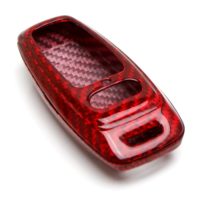 Real/Genuine Red Carbon Fiber Smart Key Fob Shell For Audi 19-up A6 A7 E-Tron A8