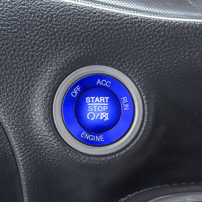 Blue Engine Push Start Button & Surrounding Ring For Dodge Charger Challenger...