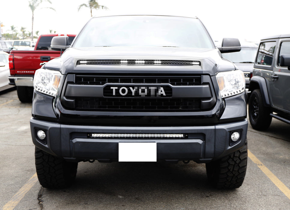 5-Bar/Section White Raptor Style LED Hood Bulge Grille Light For Toyota Tundra