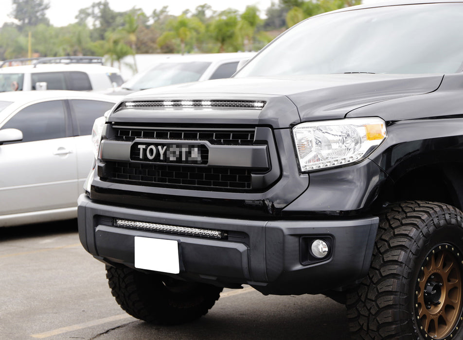 5-Bar/Section White Raptor Style LED Hood Bulge Grille Light For Toyota Tundra