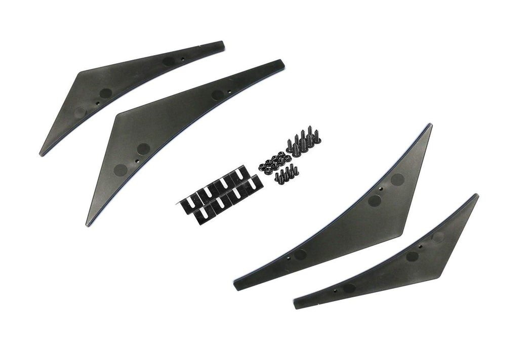 4pcs Black Front Bumper Canard, Body Diffuser Fins, Universal Fit For Any Car-iJDMTOY