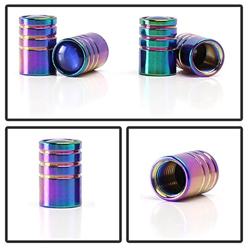 (4) Tuner Racing Style Aluminum Tire Valve Caps (Hexagon Shape)-iJDMTOY