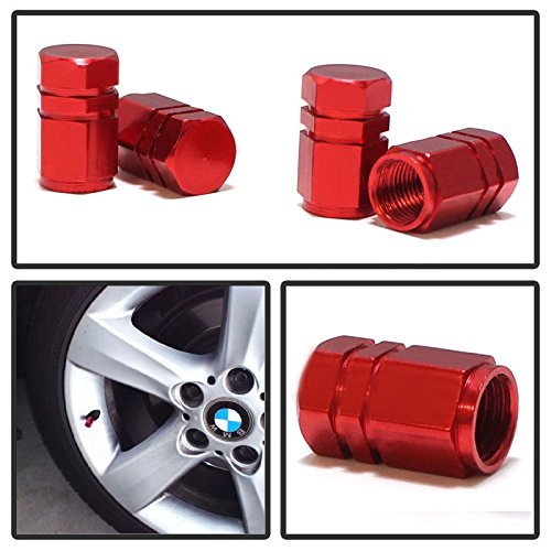 (4) Tuner Racing Style Aluminum Tire Valve Caps (Hexagon Shape)-iJDMTOY