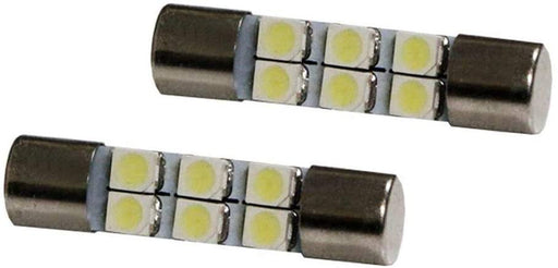 2pc White 6-SMD 29mm 6641 LED Bulbs For Car Sun Visor Flips Vanity Mirror Lights