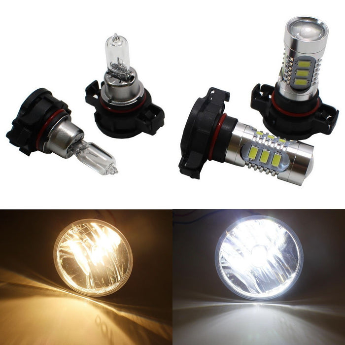 Complete Clear Lens Fog Light w/ White LED Bulbs, Bezels For 10-13 Camaro LS LT