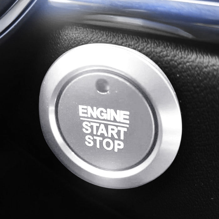 Silver Keyless Engine Push Start Button & Surrounding Ring For Ford F-150 Raptor