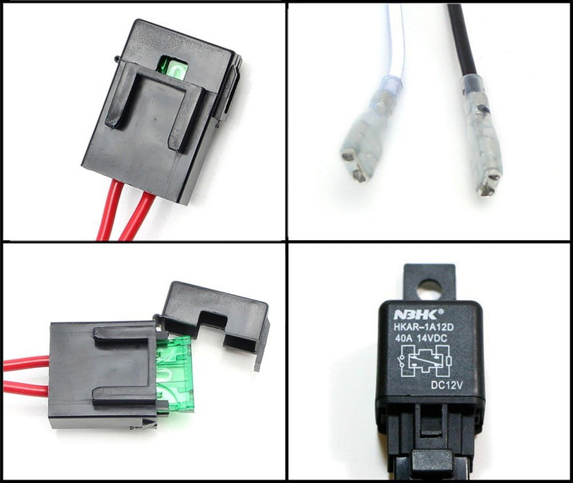 2-Output Relay Wiring Harness w/ Burn Ya' Bastard LED Light Switch For Fog Lamp