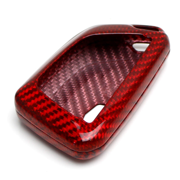 Real Red Carbon Fiber Smart Key Fob Cover For 20-up Cadillac ATS CT4 CT5 CT6 XT4