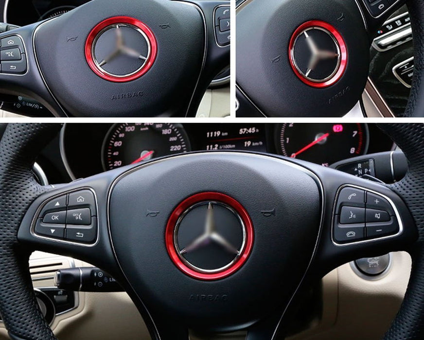 Red Wheel Center Decoration Cover Trim For 15+ Mercedes C E CLA GLA GLC GL Class