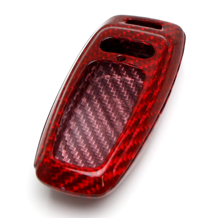 Real/Genuine Red Carbon Fiber Smart Key Fob Shell For Audi 19-up A6 A7 E-Tron A8