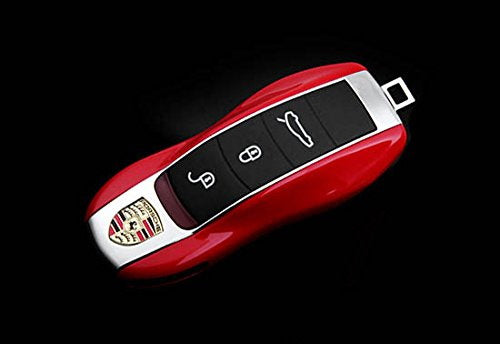 Red Remote Smart Key Shell Holder Cover For Porsche Cayenne Panamera Macan 911