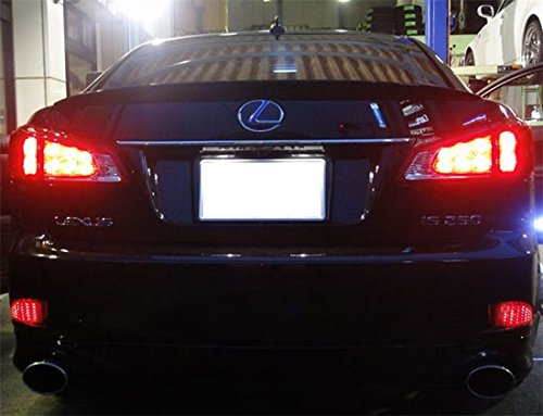 Red Lens 33-SMD LED Rear Bumper Reflectors Lights For 2006-13 Lexus IS250 IS350