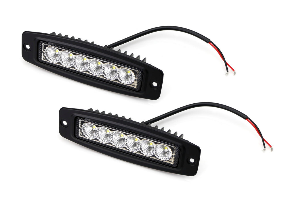 6" 18W Flush Mount LED Light Bars For Truck SUV Jeep ATV Driving/Backup Lights