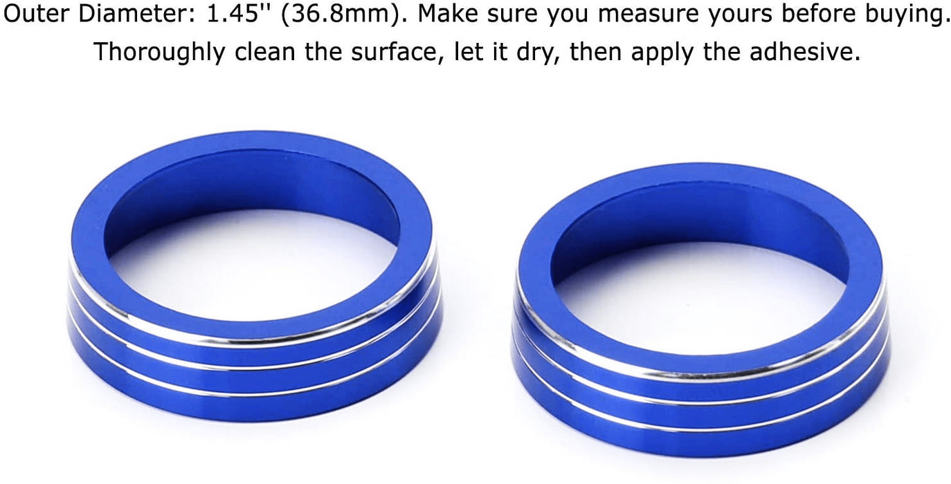 Blue Anodized Aluminum AC Climate Control Ring Knob Covers For14-20 Nissan Rogue