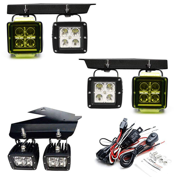 80W CREE LED Pod Lights w/ Lower Bumper Brackets, Wirings For 10-14 Ford Raptor