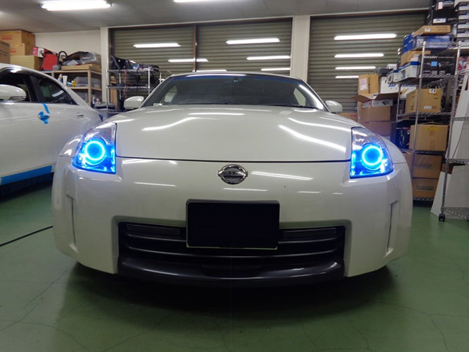 RGB LED Headlight Angel Eye Halo Ring Kit For 06-09 Nissan 350Z LCI Retrofit