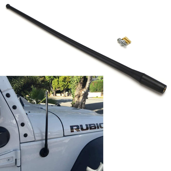 13-Inch Rubber Flexible Stubby Radio Antenna Topper For Jeep Wrangler TJ JK JL