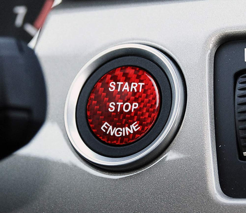 Red Carbon Fiber Engine Push Start Button Cover For BMW 1 2 3 4 5 7 X Series