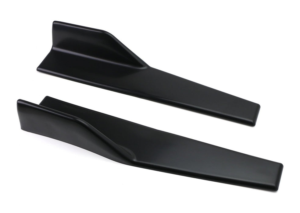 Left/Right Black PP Universal Rear Side Skirt Winglets Diffusers For Car-iJDMTOY