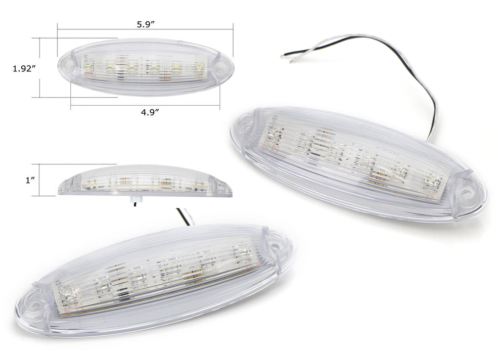 OE-Spec White LED Raised Roof Clearance Marker Lights For Freightliner Cascadia