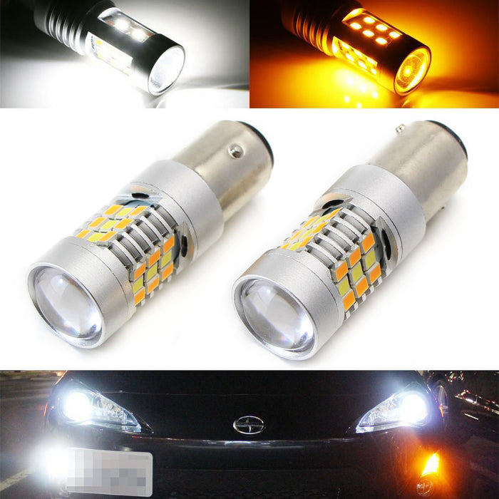 White/Amber High Power 28-SMD 1157 Switchback LED Bulbs For Turn Signal Lights