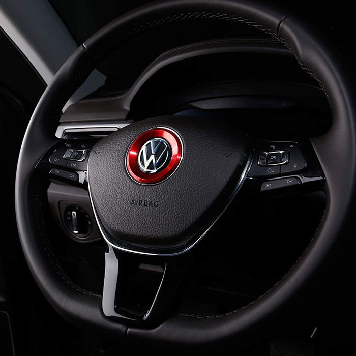 Red Wheel Center Decoration Ring Cover Trim For VW MK7 Golf GTI Jetta Passat