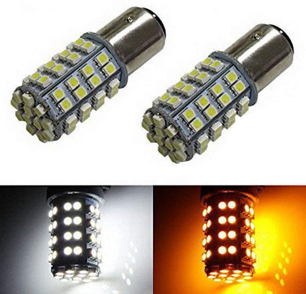 1157 Dual-Color Switchback LED Bulbs For Front Turn Signal (60-White 60-Amber)