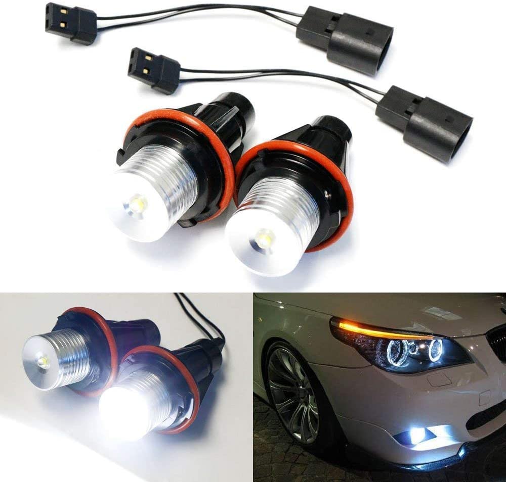 White LED Angel Eye Bulbs For BMW E39 E53 E60 E63 E64 E65 E66 E83 5 6 7 Series X