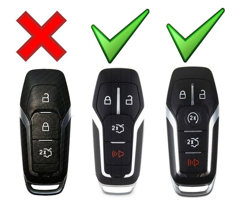 Brilliant Red Key Fob Shell Cover For Ford Lincoln Intelligent Access Smart Key