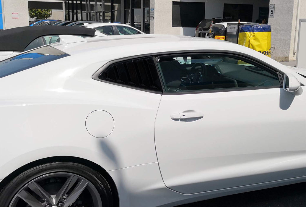 Carbon Racing Style Rear Side Window Scoop Vent Louvers For 2016-up Gen6 Camaro