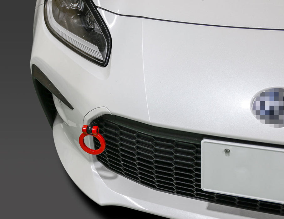 JDM Red Track Racing Tow Hook Ring For 22+ Subaru BRZ, Toyota GR86 Front Bumper