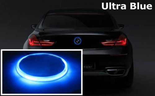 (1) 82mm Ultra Blue Emblem LED Background Light For BMW 1 3 5 7 Series X3 X5 X6