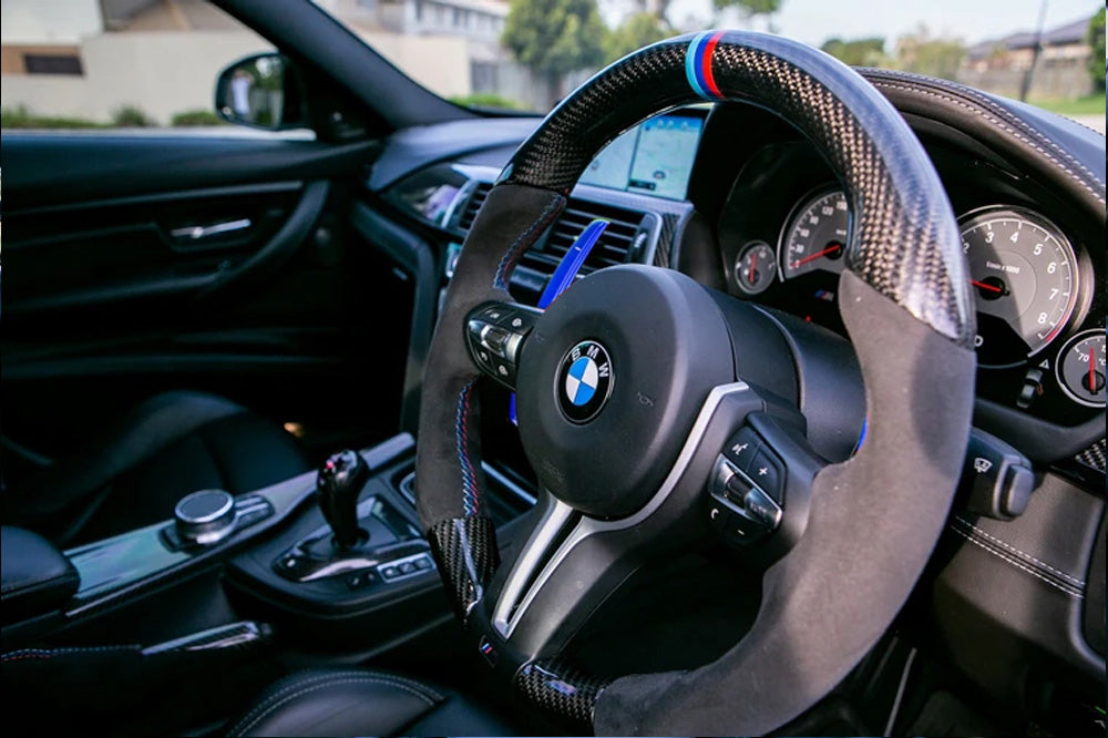 Blue Steering Wheel Paddle Shifter Extension For BMW M2 M3 M4 M5 M6 X5M X6M, etc