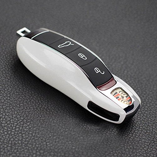 White Remote Smart Key Shell Holder Cover For Porsche Cayenne Panamera Macan 911