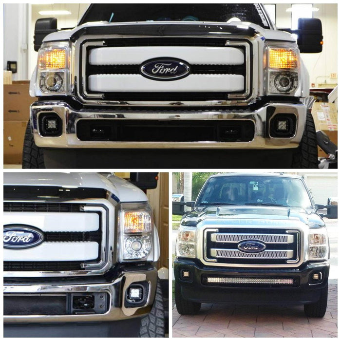 40W CREE LED Cube Fog Light Kit w/Bezel Cover, Wiring For 2011-16 F250 F350 F450