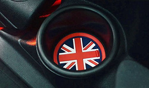 73mm Red Union Jack UK Flag Style Coasters For MINI Cooper Front Cup Holders