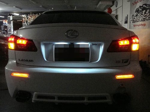 Red Lens LED Bumper Reflectors as LED taillight brake lights For Lexus Toyota