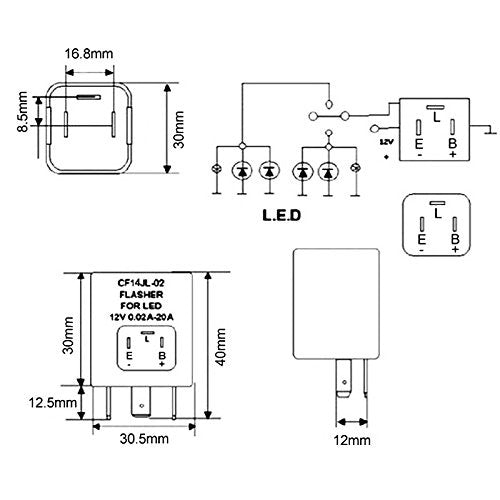 3-Pin CF14 CF-14 JL-02 EP35 LED Flasher Relay Fix Turn Signal Hyper Flash IssueF