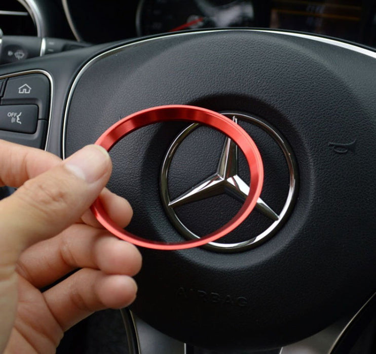 Red Wheel Center Decoration Cover Trim For 15+ Mercedes C E CLA GLA GLC GL Class