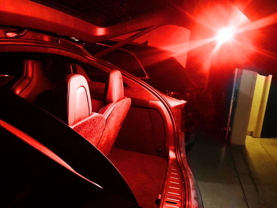 Red Super Bright Full LED Door/Footwell/Glove Box/Trunk Lamps For Tesla 3 Y X S