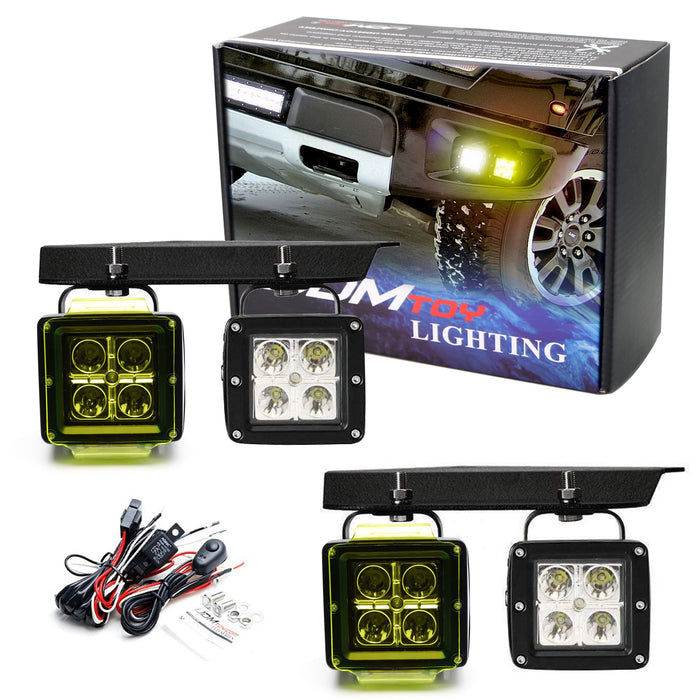 80W CREE LED Pod Lights w/ Lower Bumper Brackets, Wirings For 10-14 Ford Raptor