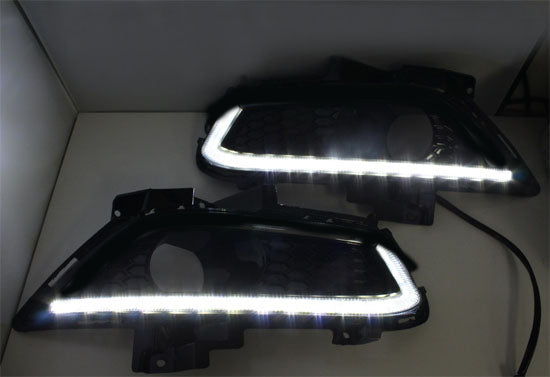 Direct Fit 16-LED Daytime Running Lights DRL Fog Lamps Kit For 13-16 Ford Fusion