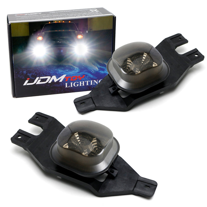 Full 2x2 LED Fog Lights w/ Foglight Bezels, Wires For Ford F250 F350 F450 F550