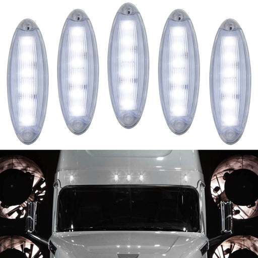 OE-Spec White LED Raised Roof Clearance Marker Lights For Freightliner Cascadia