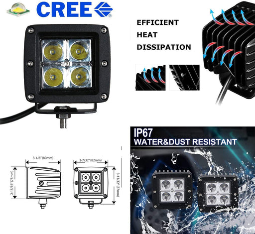 40W Amber LED Pod Foglamps w/Mount Bezel Panels Wiring For Tundra Tacoma Sequoia