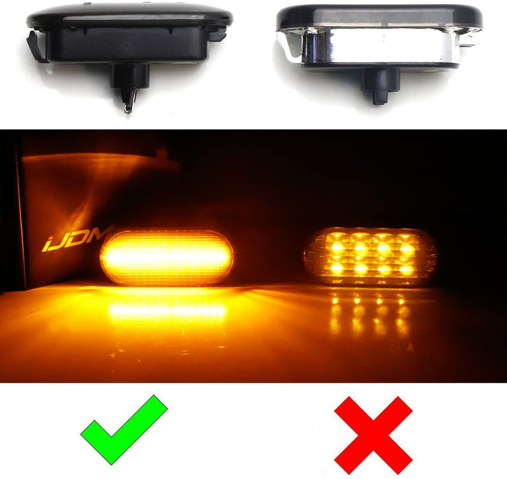 Smoked Lens Amber LED Side Marker Lights For VW MK4 Golf Jetta GTI B5 Passat