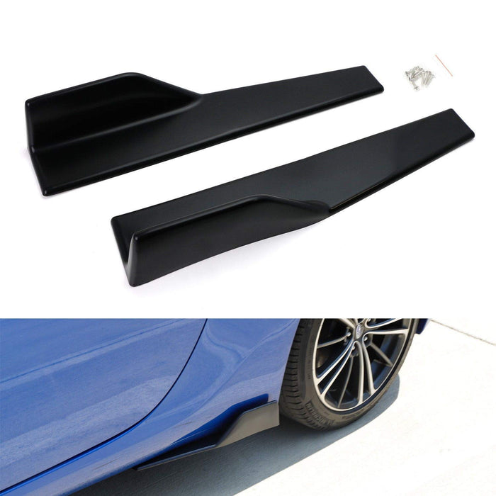 Left/Right Black PP Universal Rear Side Skirt Winglets Diffusers For Car-iJDMTOY