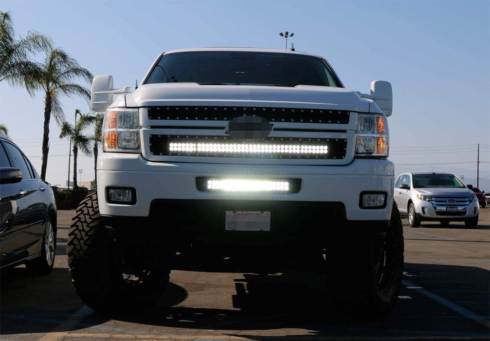 120W 20" LED Light Bar w/Mounting Bracket/Wiring For 11-14 Silverado 2500/3500HD